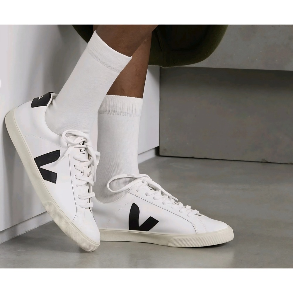 Veja Campo Leather Sneakers White Black Low Top Trainers EU 38 US 7